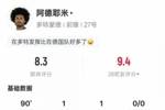 阿德耶米本場(chǎng)數(shù)據(jù)：傳射建功+1過(guò)人成功1關(guān)鍵傳球，評(píng)分8.3